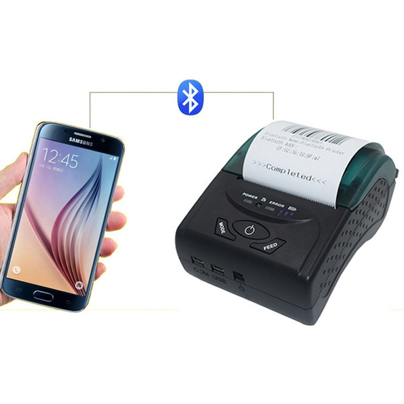 58mm Bluetooth Thermal Printer Portable Wireless USB Receipt Printer Android iOS Windows Compatible For POS UK Plug