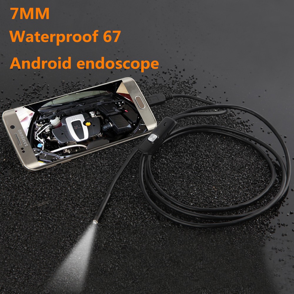 7mm 1 1.5 2 3.5 5M Focus Camera Lens USB Cable Waterproof 6 LED For Android Endoscope Mini USB Endoscope Inspection Camera(1M)