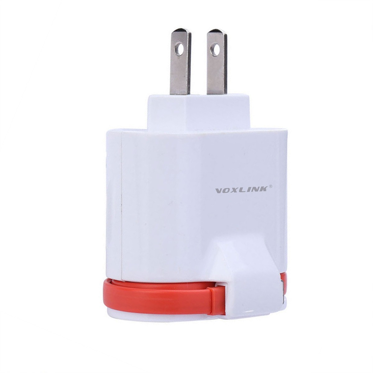 VOXLINK 5V 3.4A 2-Port Smart Travel USB Charger Adapter Portable Mobile Phone Charger for iPhone Samsung Xiaomi-iPhone white US
