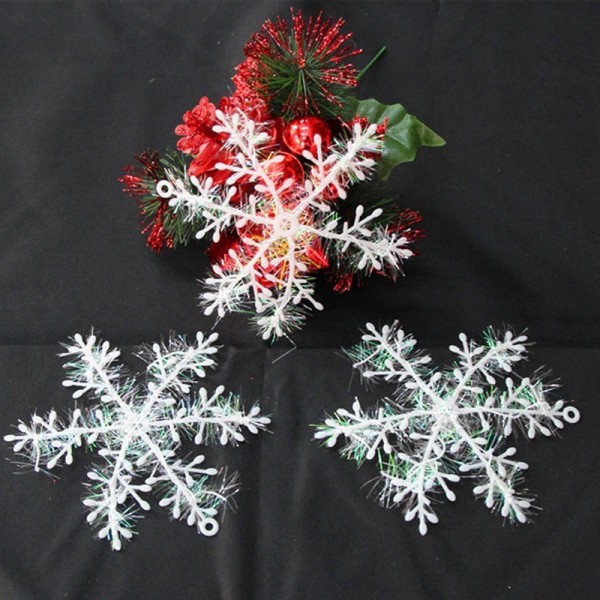 3pcs 11cm White Snow Snowflakes Bunch Hanging Ornaments Stereoscopic Snow for Chrimas Tree Accessories