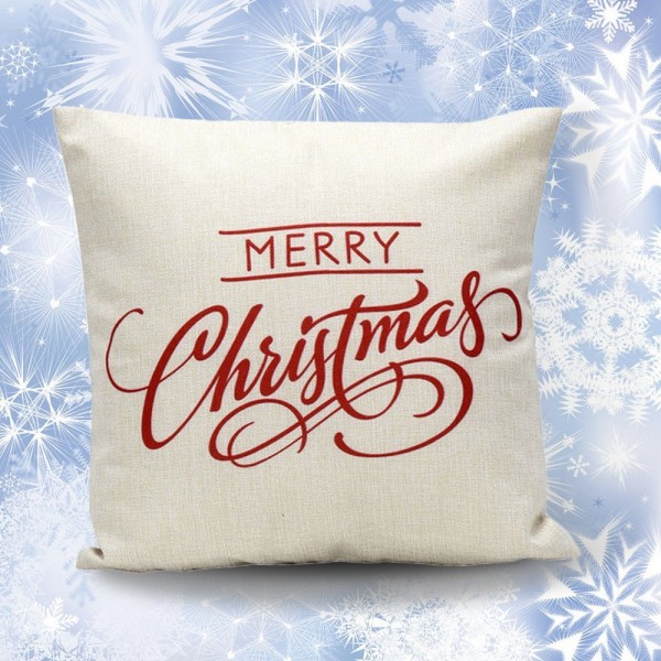 2015 New Arrival Vintage Christmas Letter Sofa Bed Home Decoration Festival Pillow Case Cushion Cover,white
