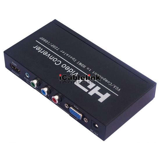 VGA+Component to HDMI Converter, 1080P Scaler Box,HDMI Converter ...