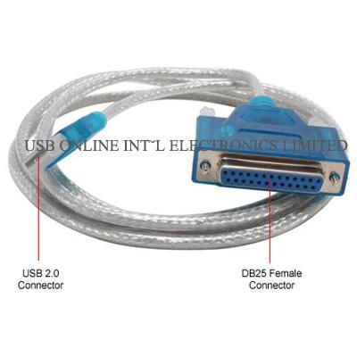 USB to Printer DB25 25-Pin Femail Parallel Port Cable Adapter Converter