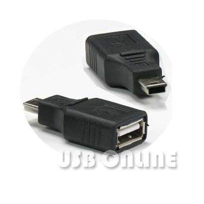 USB Female A To USB Mini Male B 5 Pin Adapter