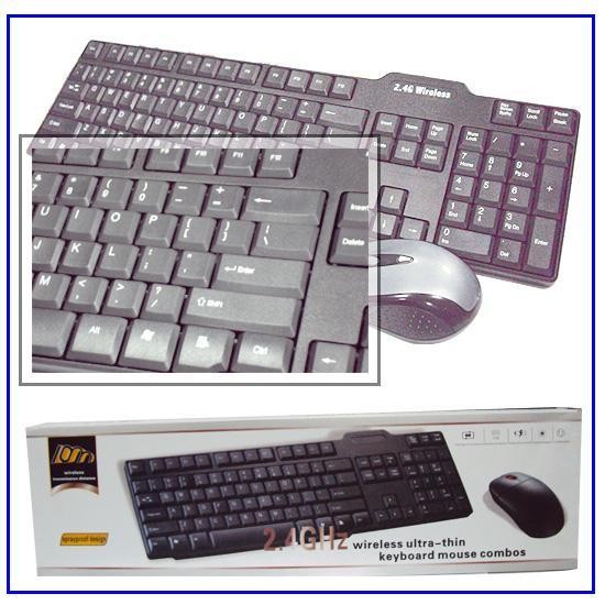 2.4GHz wireless ultra-thin keyboard mouse combos