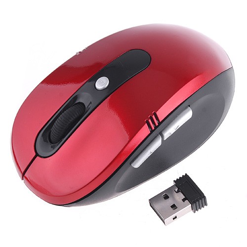 2.4GHz Wireless Mouse Portable Optical Mice RF USB Receiver Adapter Laptop PC(red)