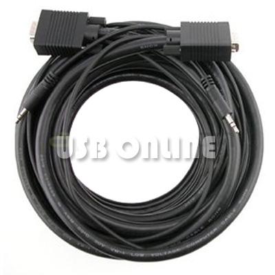 50FT SVGA VGA Laptop to TV Monitor Cable w/AUDIO 50' FT